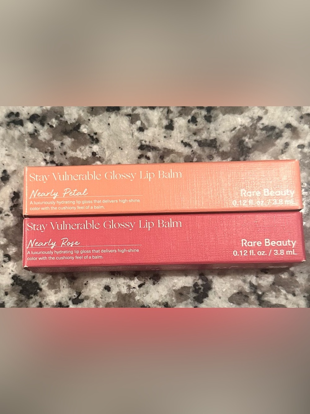NEW Rare Beauty Stay Vulnerable Glossy Lip Balm Duo